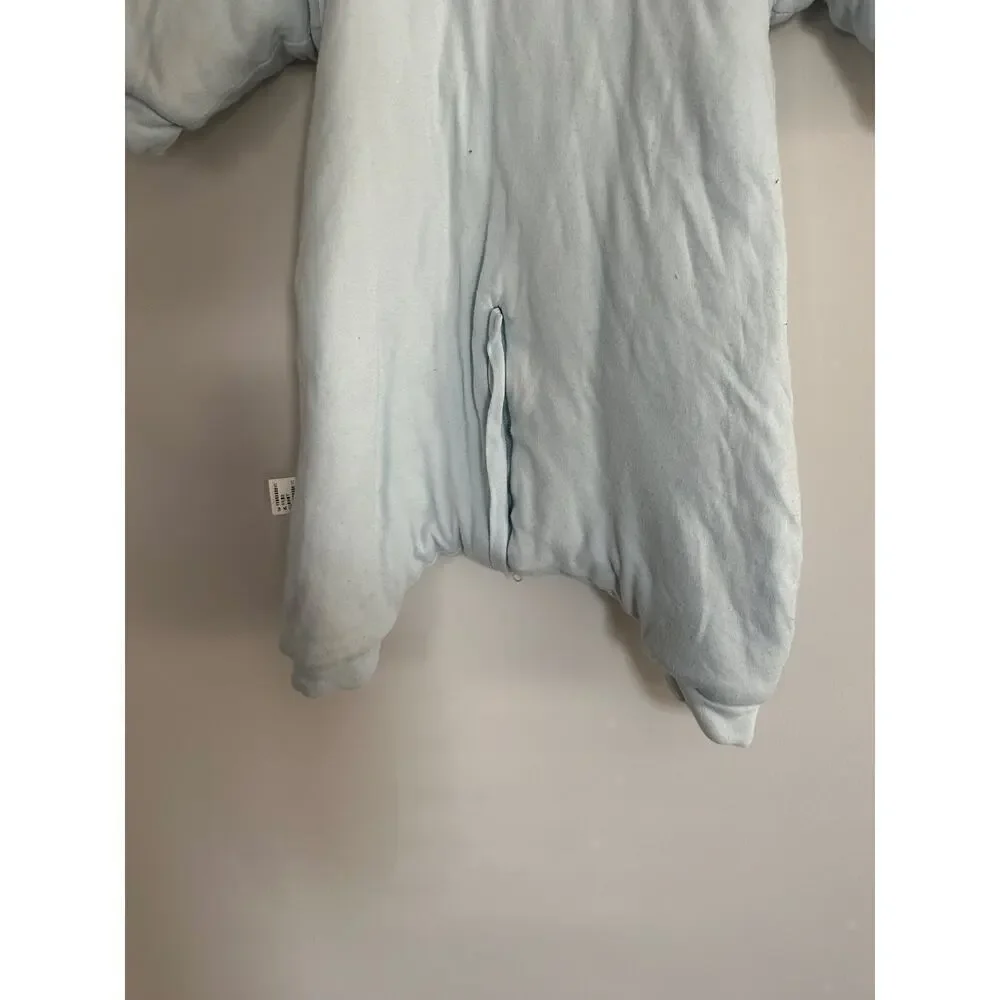 Light Blue Size 3 to 6 months Baby Boy Zip Love Cat Sleepsuit One Piece FLAWED